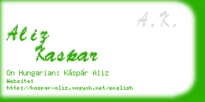 aliz kaspar business card